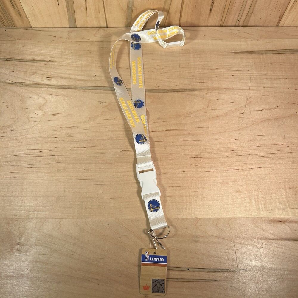 NBA Golden State Warriors Logo White Lanyard Detachable Buckle 23X1 by Aminco